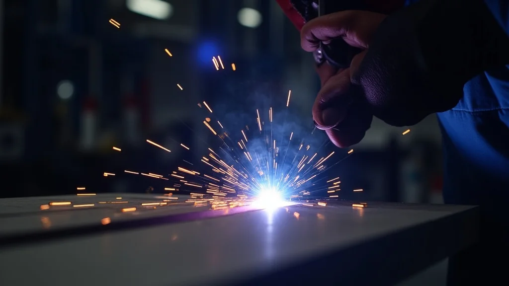 The image shows a close-up of a metal surface with a noticeably uneven and rough weld bead.