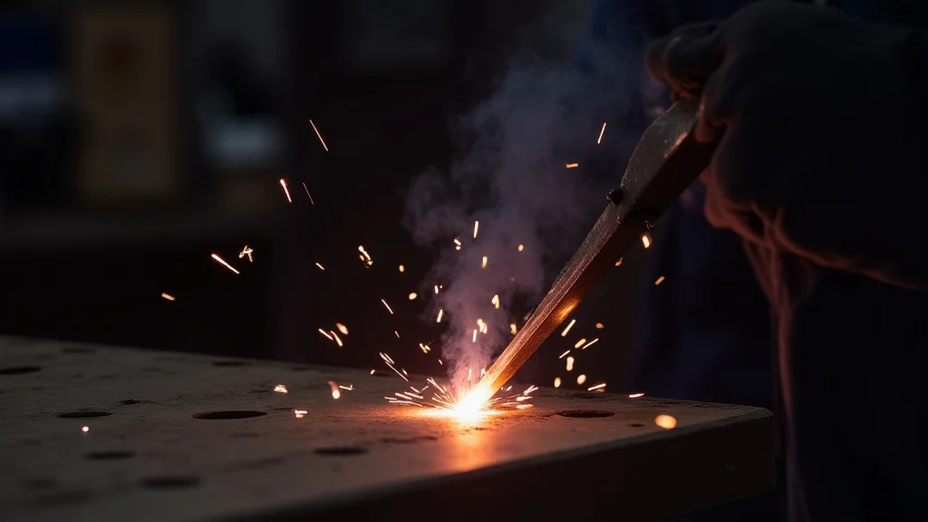 The image shows a close-up of a TIG welding arc, illustrating the short or weak arc problem discussed in the post.